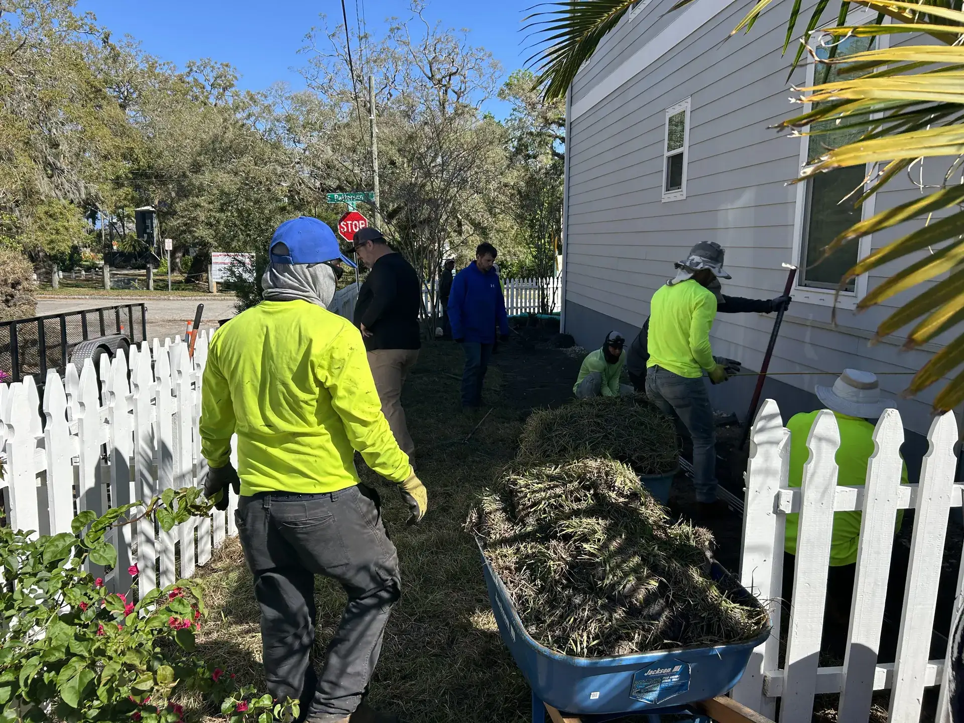 Tampa Turf Services crew installing sod at a Tampa home