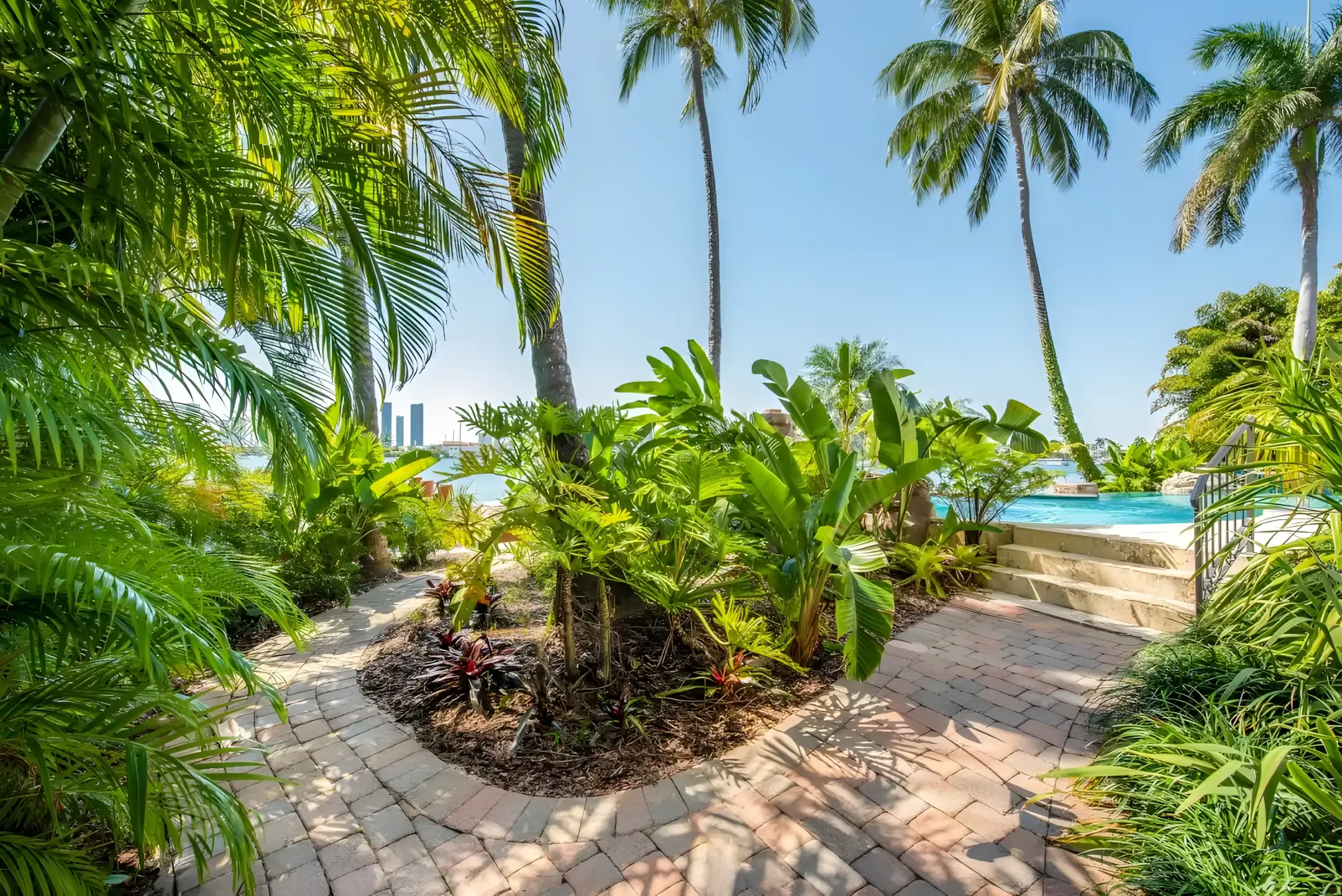 Pool pavers and planting at a Tampa residential property
